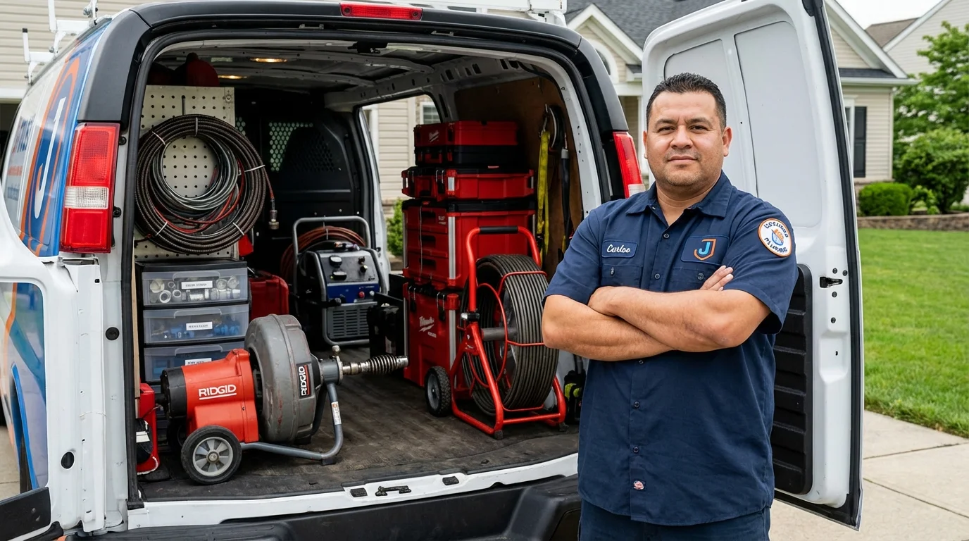 Professional drain cleaning equipment and Johns Plumbing LLC plumber in Waxahachie